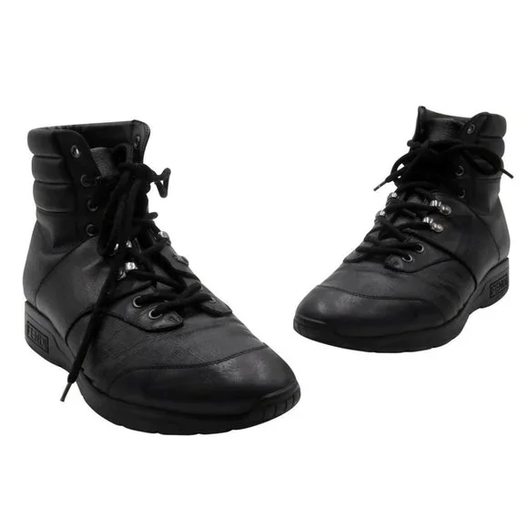 Fendi | Shoes | Fendi Ff High Top Leather Sneakers Boots 